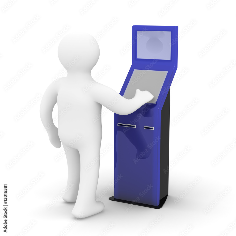 electronic terminal on a white background. Isolated 3D image electronic terminal on a white background. Isolated 3D image