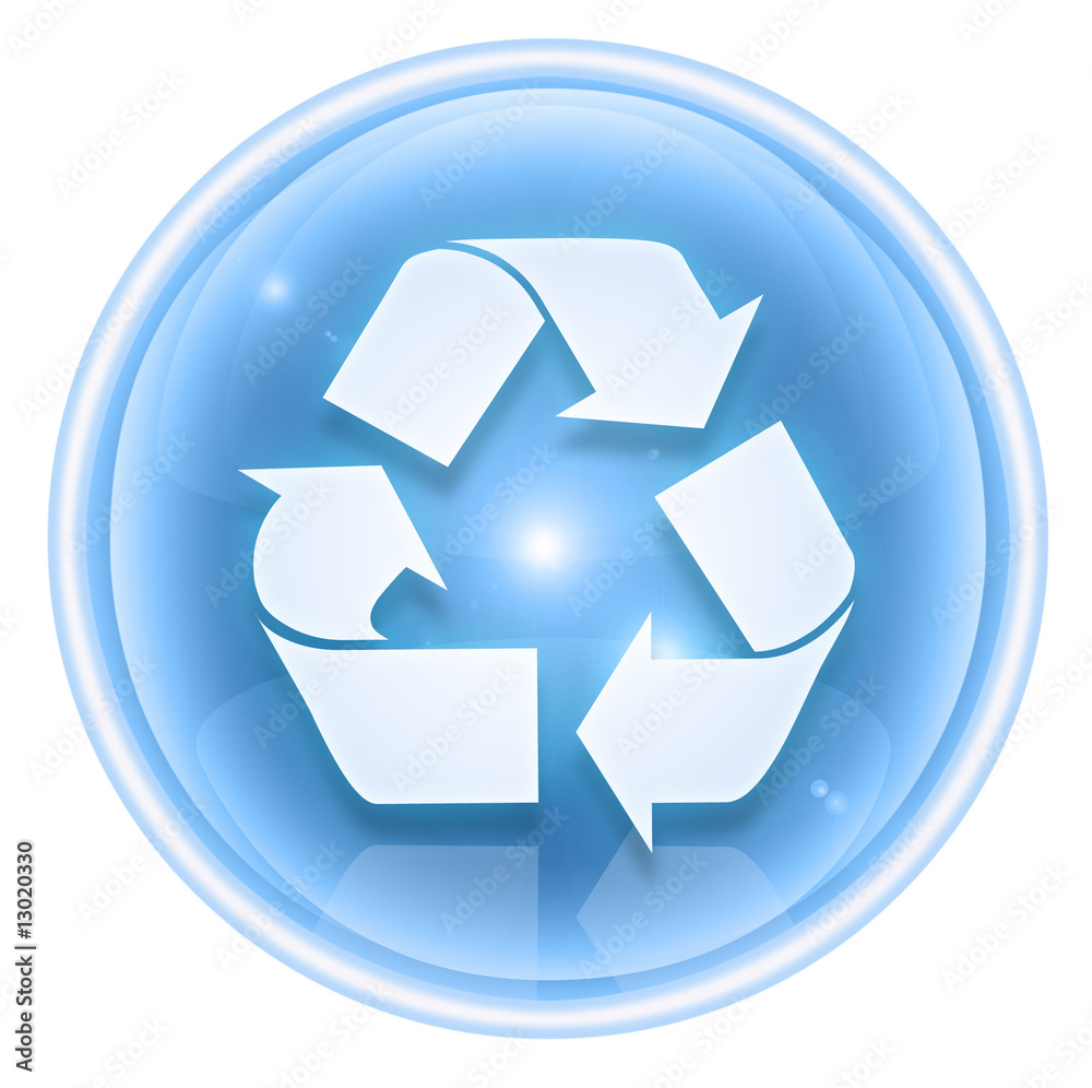 Recycling symbol icon ice, isolated on white background. Recycling symbol icon ice, isolated on white background.