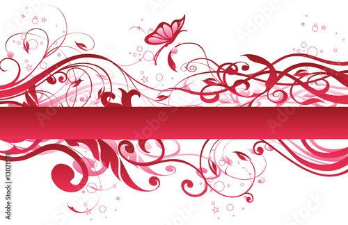 banniere floral rose