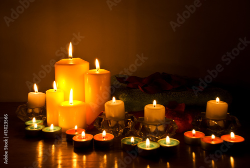 Spa with candle lights