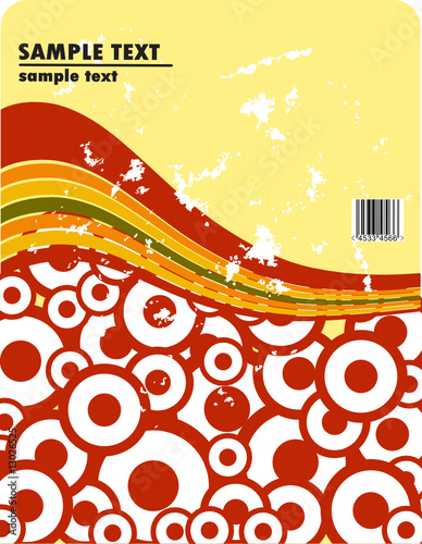 obsolete vector design of stripes and rounds with barcode