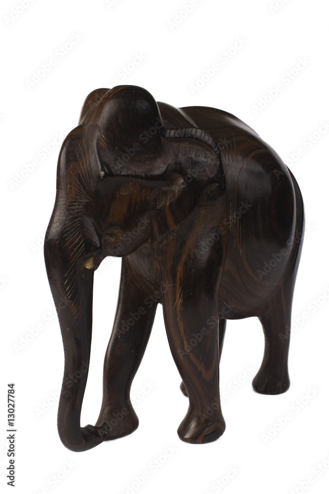 Wooden elephant isolated on white Wooden elephant isolated on white