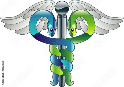 Caduceus doctor's medical symbol