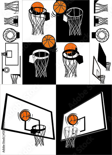 Basketball And Backboard Vector