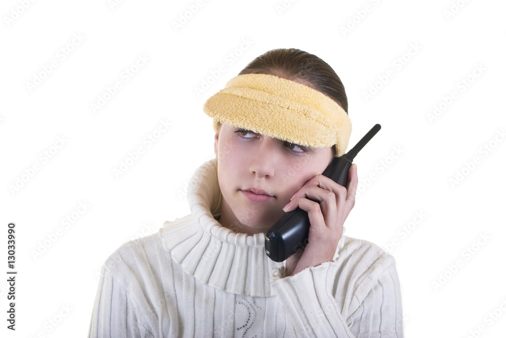 Girl on the Phone,isolated on white Girl on the Phone,isolated on white