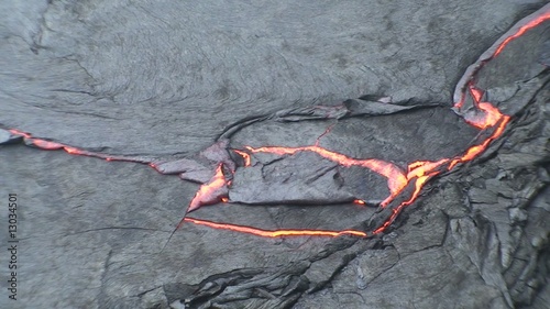 Lavafluss Erta Ale Lavasee, typische Bewegung der Lava