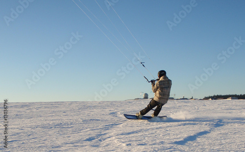 kitesurfen im Schnee photo