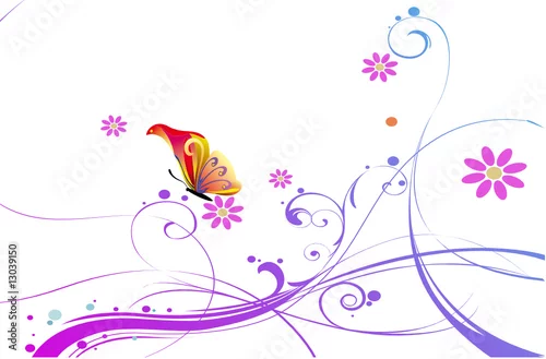 Fototapeta papillon floral