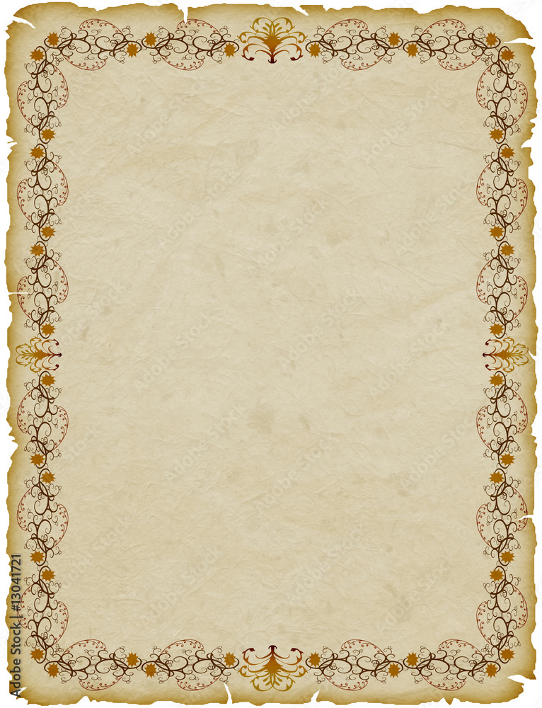 Pergamena Cornice-Parchemin Cadre-Parchment Frame Stock Illustration |  Adobe Stock