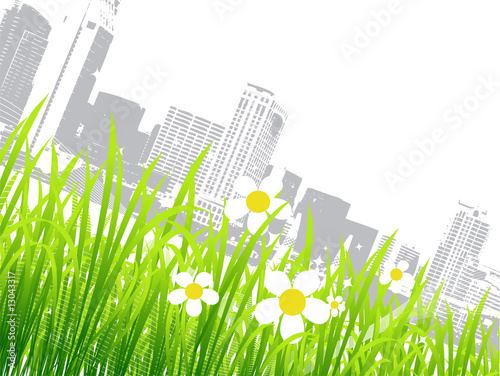 Fototapeta Naklejka Na Ścianę i Meble -  Spring in the city, flowers