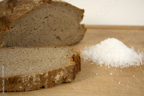 Sliced bread and salt