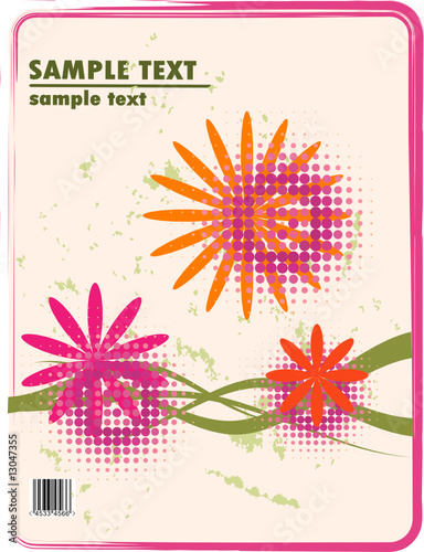 obsolete floral vector design of bended stripes