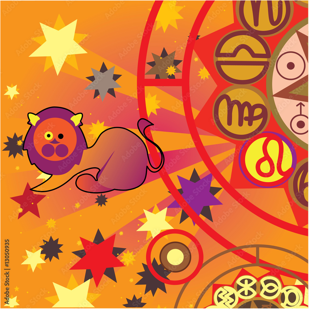 Naklejka premium leo - fire zodiac sign