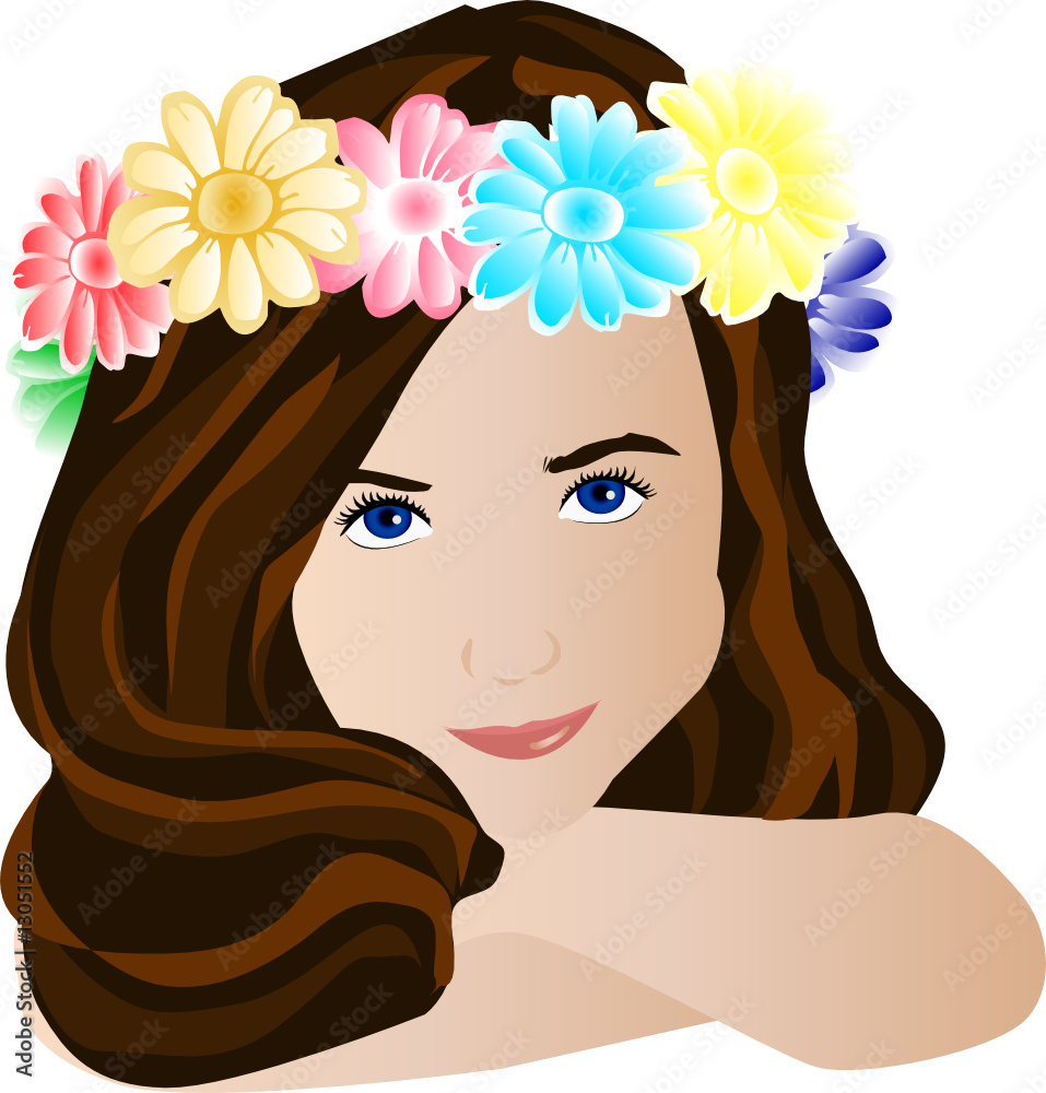 Niña con flores