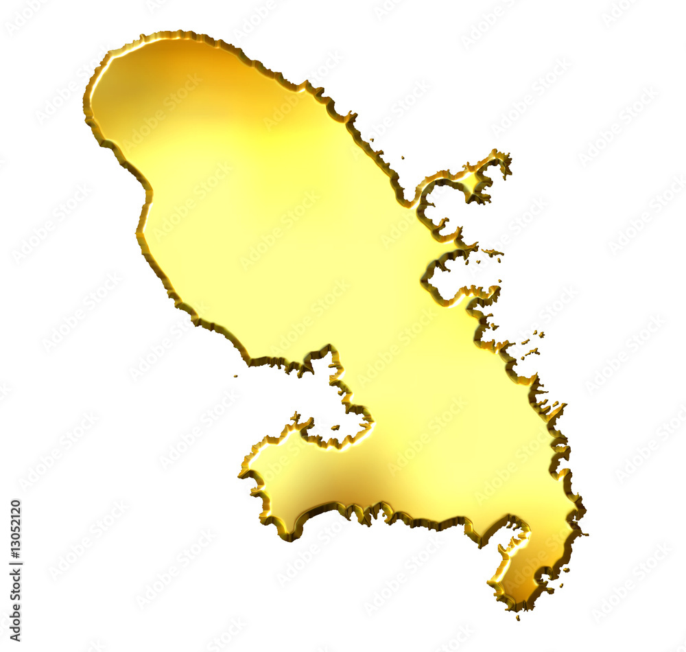 Obraz premium Martinique 3d Golden Map