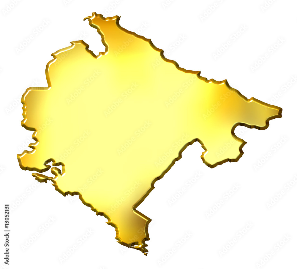 Obraz premium Montenegro 3d Golden Map