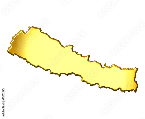 Nepal 3d Golden Map