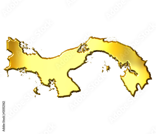 Panama 3d Golden Map