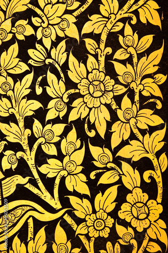 Flower  in Thai traditional style painting.