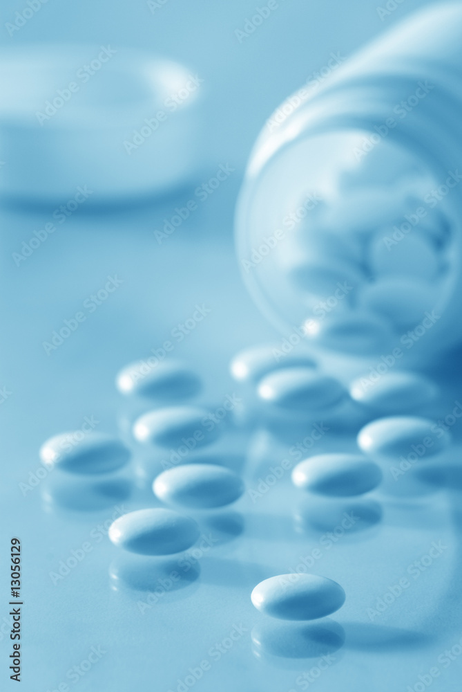 Spilled tablets (blue toned) Spilled tablets (blue toned)