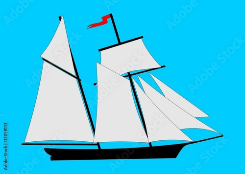 a ship sailng away