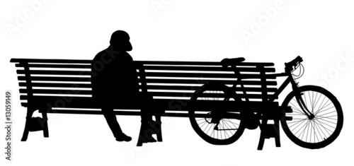 panchina e bicicletta  (vettoriale)