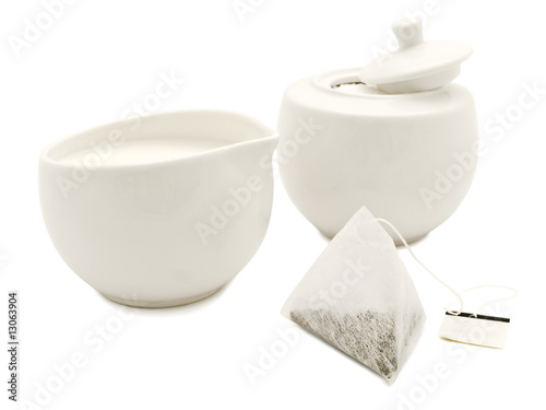 Foto white modern tea-set
