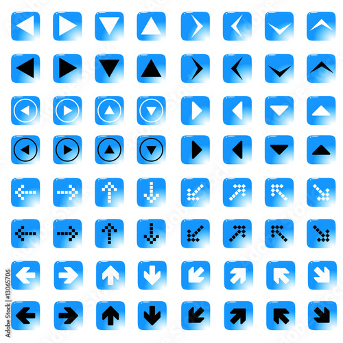 Blue arrows. Set of web icons