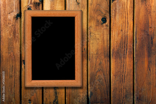 vintage frame on wooden wall