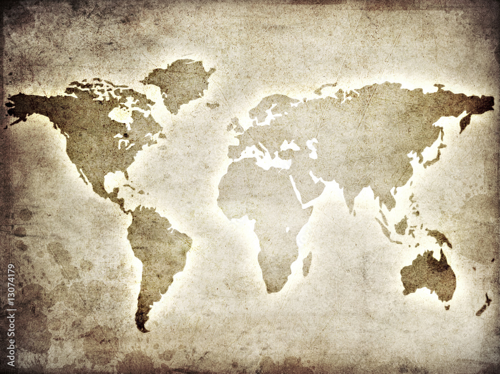 Fototapeta premium Map of the world on the paper