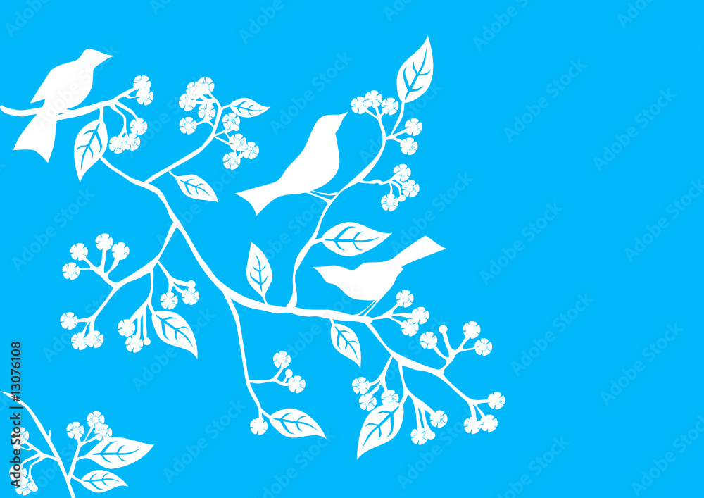 Floral Background, birds Floral Background, birds