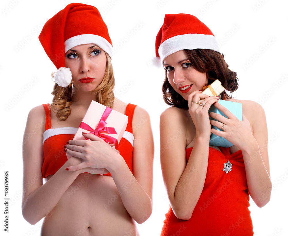 Obraz premium Girls with presents