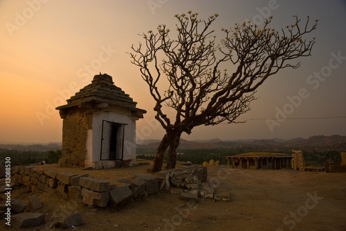 Sunsetin the Hampi the ancient hindu city photo