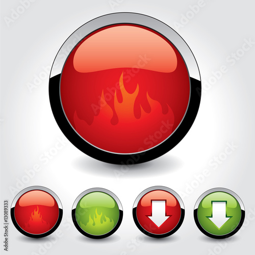 Set of buttons for web design.