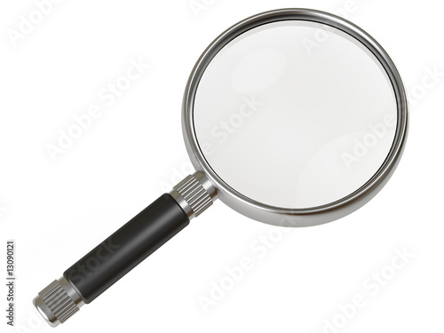 metallic magnifying glass