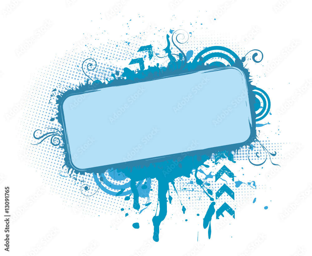 Grunge blue vector banner
