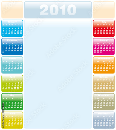 Colorful Calendar for 2010