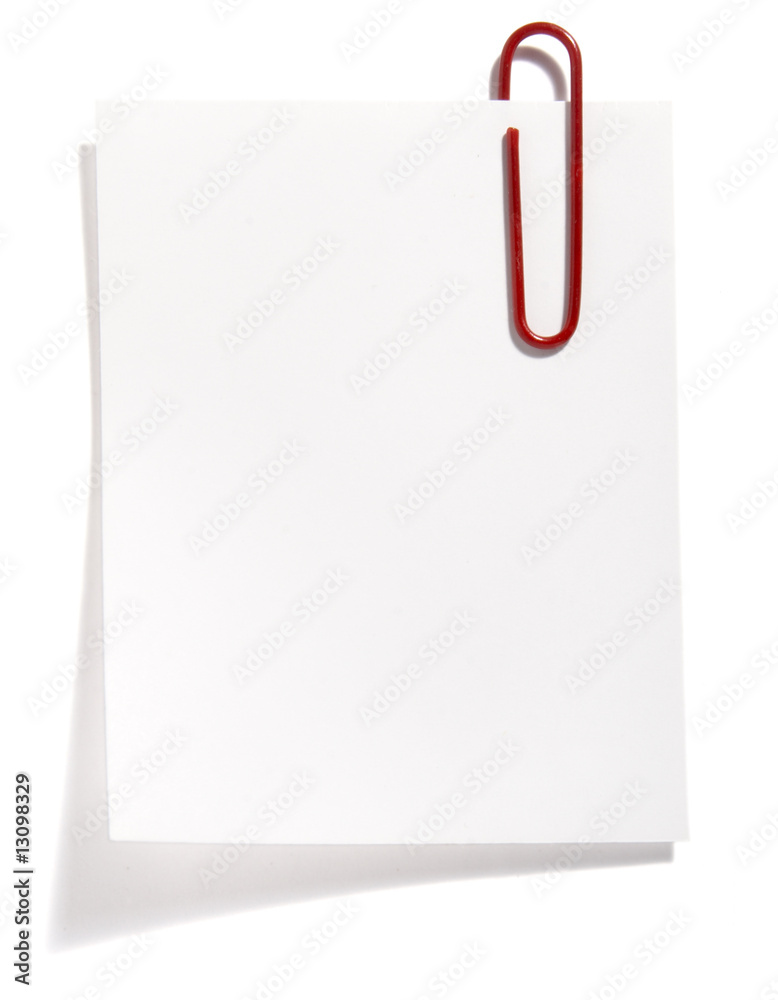 paper with red clip paper with red clip