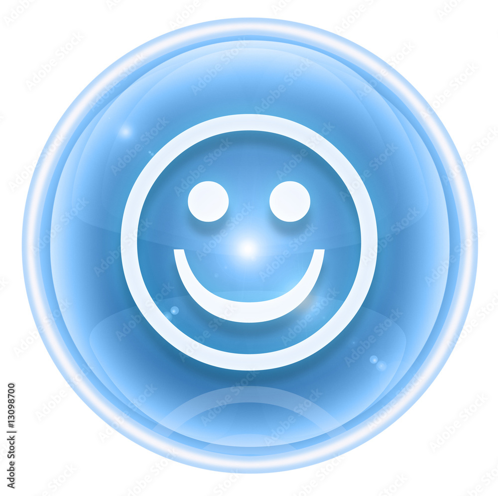 Smiley icon ice, isolated on white background. Smiley icon ice, isolated on white background.
