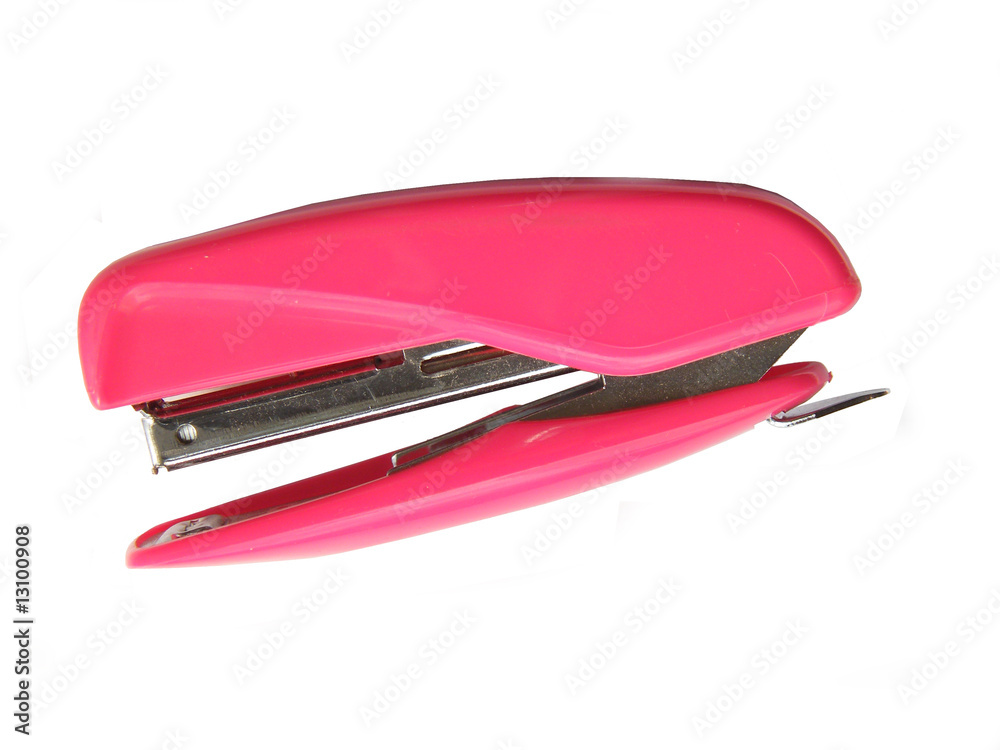 pink stapler isolated