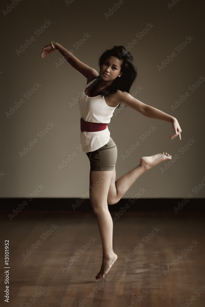 Portrait of an Indonesian girl dancing