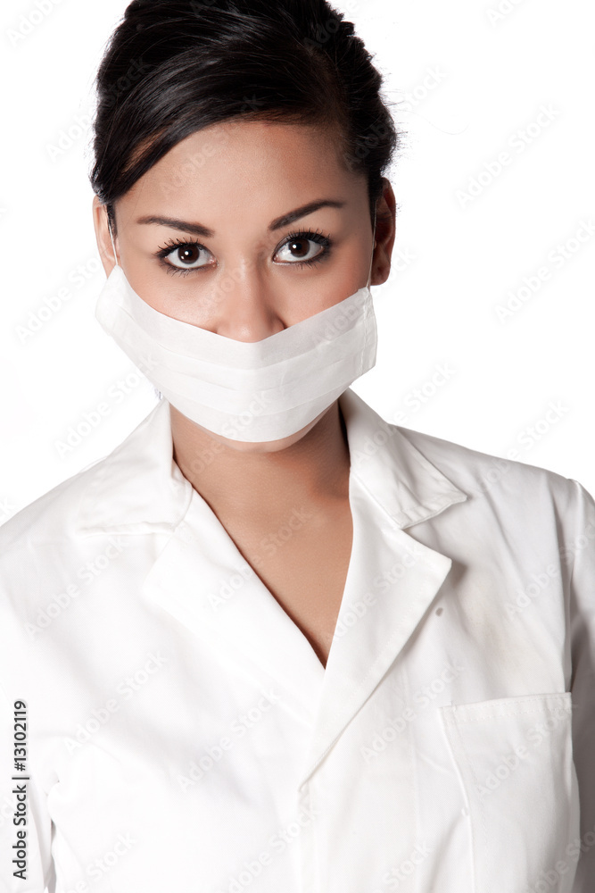 Beautifull Indonesian nurse ready for examining Beautifull Indonesian nurse ready for examining