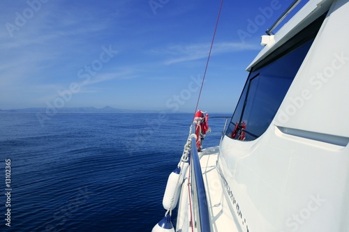 Motorboat yacht blue ocean sea vacation