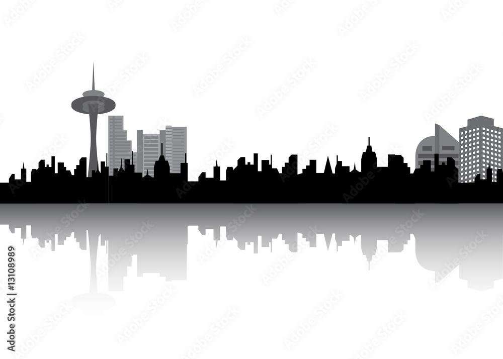 Big city skyline silhouette