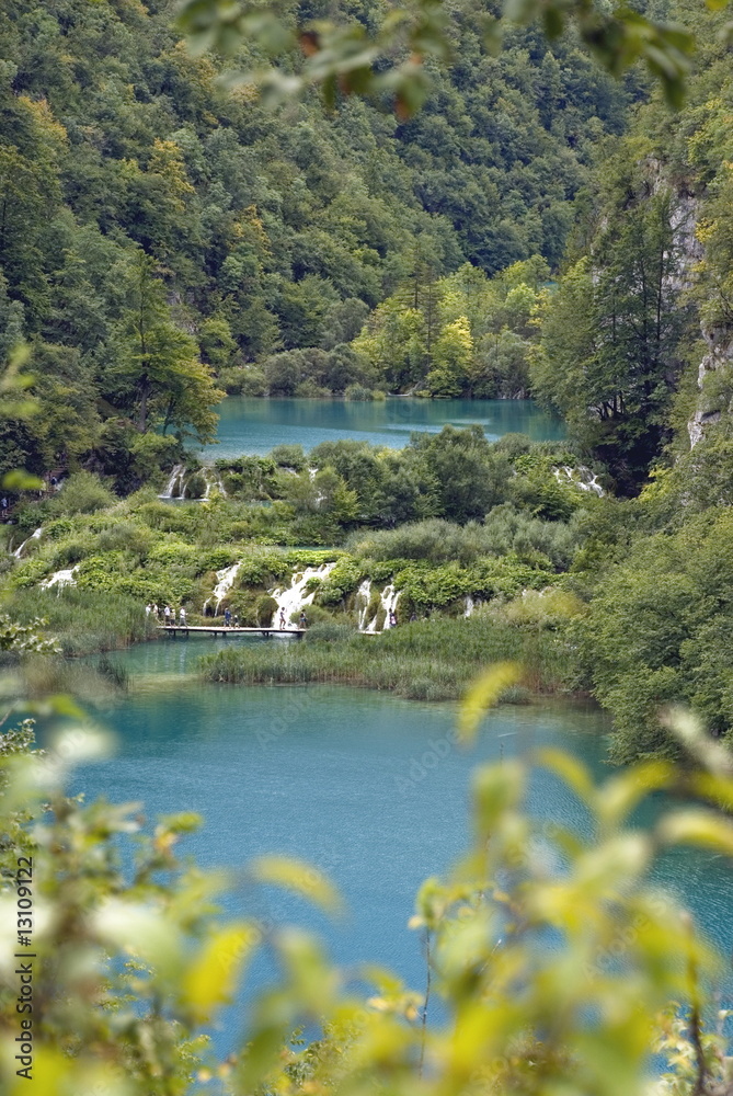 Fototapeta premium Plitvitsky lakes. A kind with top. Croatia.