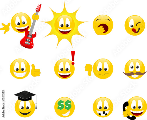 Collection of smiles. Vector illustration.
