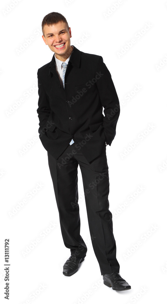 smiling young businessman full body smiling young businessman full body
