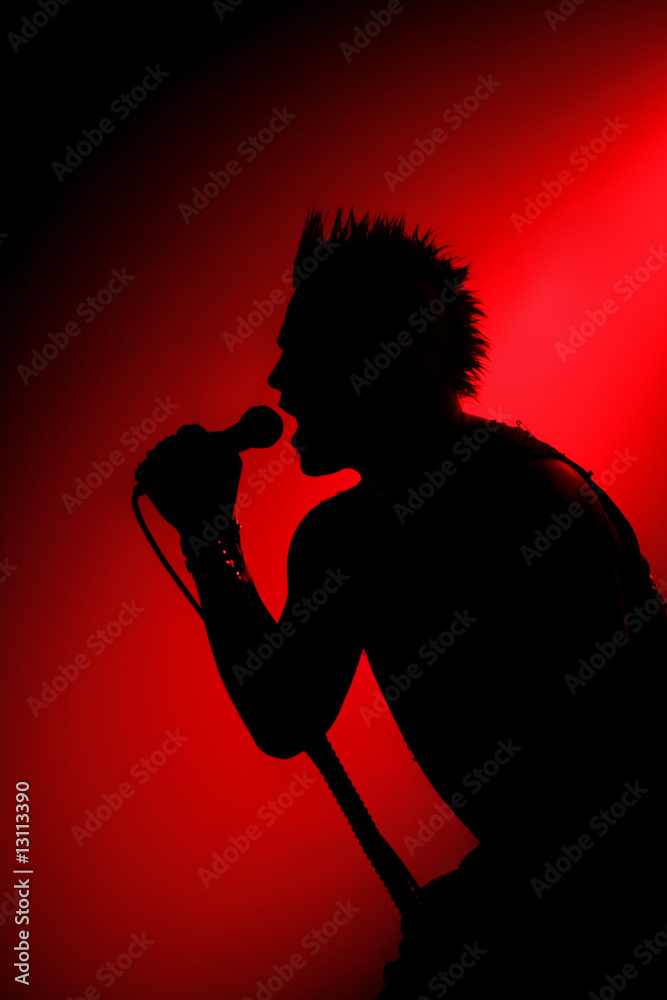 Sänger mit Mikrofon
