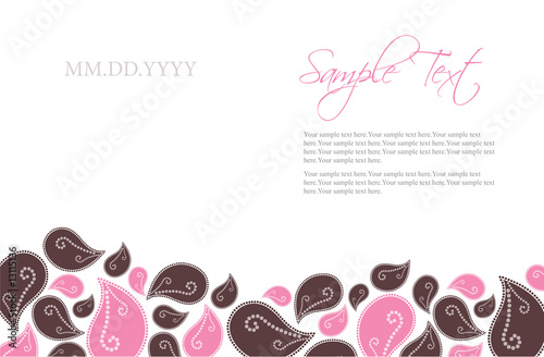 Pink and Chocolate Brown Flower Pedals Invitation Templat