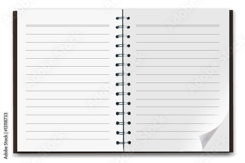 notebook isolated on white background